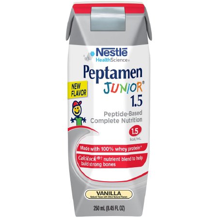 Nestle Healthcare Nutrition Peptamen Junior 1.5 Pediatric Oral Supplement / Tube Feeding Formula Vanilla 250 mL Tetra Prisma Ready to Use - 98716855359