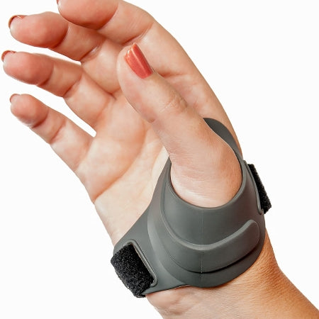 CMCcare Thumb Brace - Thumb Brace Adult Small D-Ring / Hook and Loop Strap Closure Left or Right Hand Black / Gray - P2014-L2