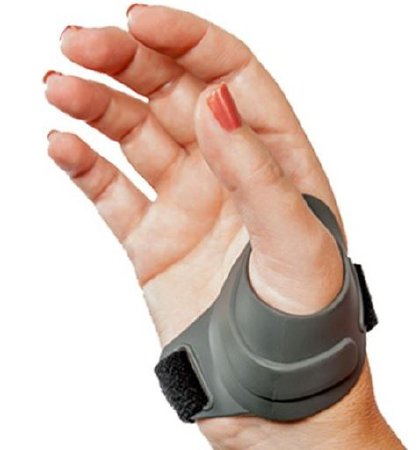 CMCcare Thumb Brace - Thumb Brace Adult Large D-Ring / Hook and Loop Strap Closure Left or Right Hand Black / Gray - P2014-L4