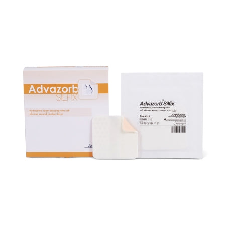 Advazorb Silfix - Silicone Foam Dressing 4 X 4 Inch Square Non-Adhesive without Border Sterile - CR4178
