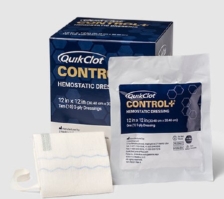 QuikClot Control+ - Hemostatic Dressing 12 X 12 Inch 1 per Pack Individual Packet Kaolin Sterile - 4030