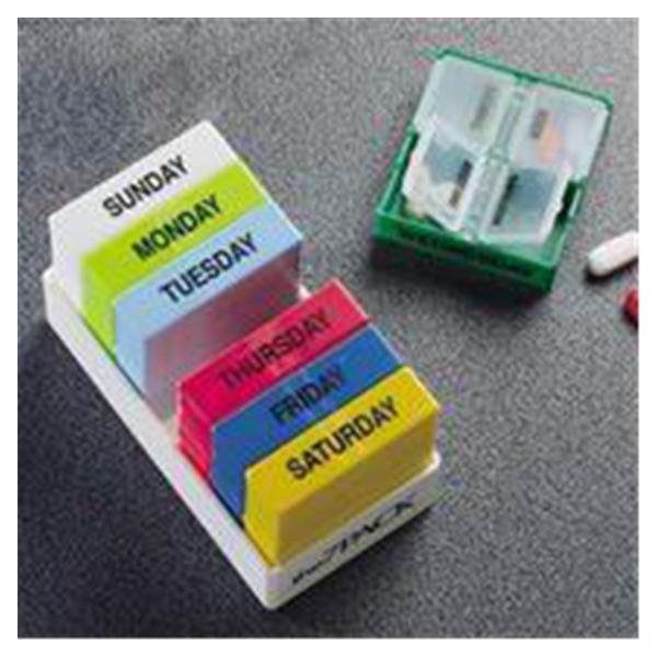 Carex-Apex Medical Corp Organizer Pill The 7 Pack Plastic Weekly 8-3/8X5-5/8X1-1/8" White Each - 70034L