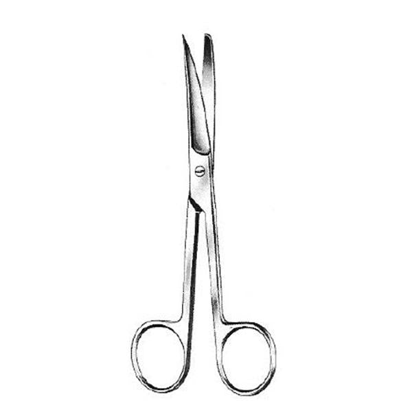 BR Surgical, Scissors Operating 6" Sharp/Blunt Curved Stainless Steel Ea - WG08-11115