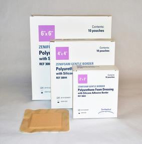 Focus Health Group Zenifoam Gentle Border Foam Dressing 4 X 4 Inch Square With Border Sterile - 30044