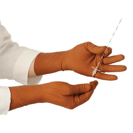 Alimed XGuard Radiation Reducing Glove Size 8.5 Sterile Pair Lead / Latex Extended Cuff Length Textured Fingertips Brown Not Chemo Approved - 925920/NA/NA/SIZE 8.5