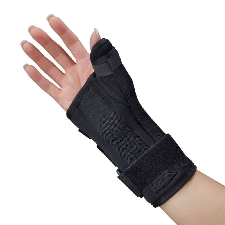 SVS Dba S2S Global - Wrist Brace with Thumb Spica Polyester Foam / Nylon / Tricot Right Hand Black Small - 1130RSPP