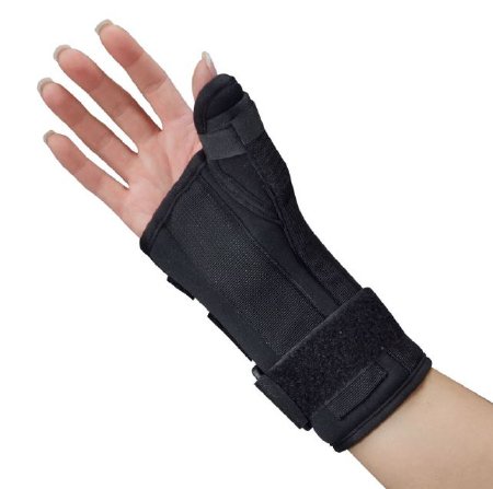 SVS Dba S2S Global - Wrist Brace with Thumb Spica Polyester Foam / Nylon / Tricot Right Hand Black X-Large - 1130RXLPP