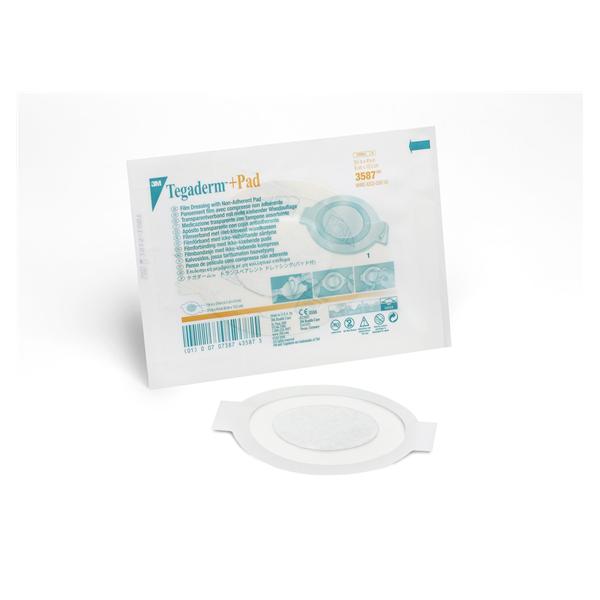 3M Healthcare Dressing Island Tegaderm +Pad Flm 3-1/2X4-1/8" Strl Nadhr Transparent Lf 25/Box, 4 Bx/Ca - 3587