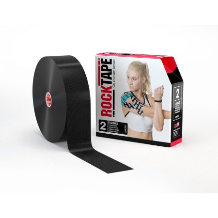 Rock Tape - Kinesiology Tape Water Resistant Cotton / Nylon 2 Inch X 35 Yard Black NonSterile - 081678903