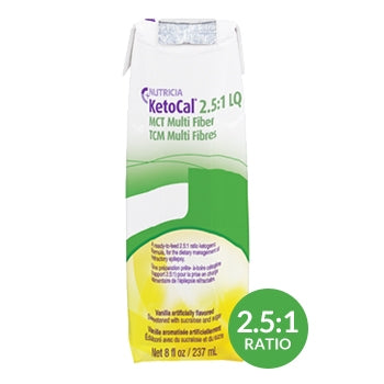 Nutricia North America KetoCal 2.5 Oral Supplement / Tube Feeding Formula Vanilla Flavor 8 oz. Carton Ready to Use - 137246