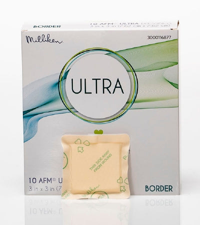 Milliken & Company DRESSING, FOAM ULTRA BORDER 3"X3" (10/BX 10BX/CS) - 3000116877