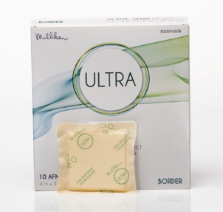 Ultra - Silicone Foam Dressing ULTRA 4 X 4 Inch Square Silicone Adhesive with Border Sterile - 3000116878