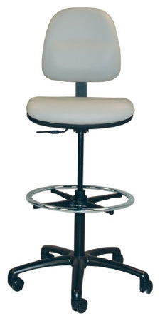 Pedigo Products STOOL, ANES MOBILE TALL COLUMBIA BLU W/BACKREST - T-584-CLB