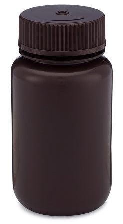 Globe Scientific BOTTLE, LAB WIDE MOUTH RND HDPE PP AMBER CLSR 125ML (12/PK) - 7010125A