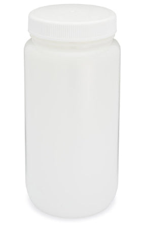 Globe Scientific Diamond RealSeal Laboratory Bottle Wide Mouth, Round High Density Polyethylene 2 Liter - 7012000