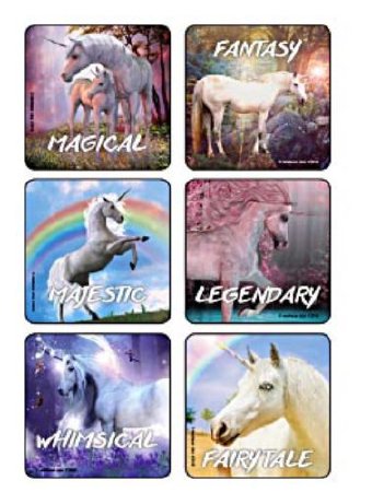 Medibadge Kids Love Stickers 90 Per Unit Fantasy Unicorns Sticker - 2956