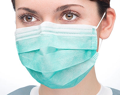Valumax International Extra-Safe Sensitive Procedure Mask Pleated Earloops One Size Fits Most Green - 5430E-GR
