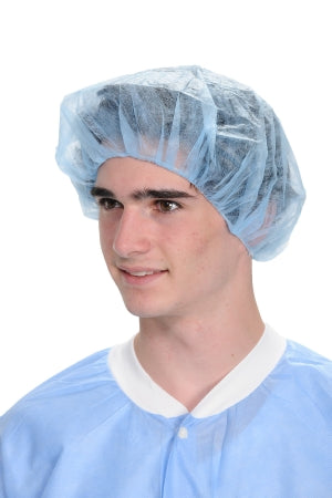 Valumax International Bouffant Cap One Size Fits Most Blue Elastic - 2010B-24-5