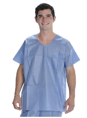 Valumax International TOP, SCRUB EASY-BREATHE SHORT SLV CEIL BLU UNISEX SM (10/PK) - 3520CBS-U