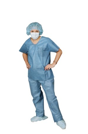 Valumax International Scrub Shirt Extra-Safe Medium Ceil Blue Short Sleeves Adult - 3620CBM-U