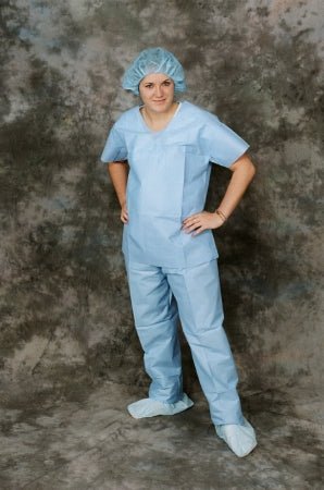 Valumax International Scrub Shirt Extra-Safe Small Blue Short Sleeves Adult - 3620MBS-U