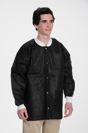 Valumax International ValuMax Extra-Safe Lab Jacket Black X-Small Long Sleeves Hip Length - 3630BKXS