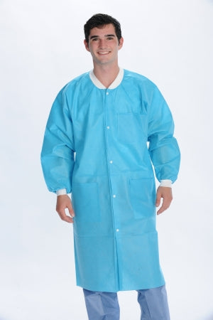 Valumax International Lab Coat Valumax Extra-Safe Aqua Large Knee Length Limited Reuse - 3660AQL