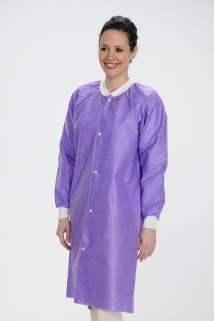 Valumax International ValuMax Extra-Safe Lab Coat Purple Large Long Sleeves Knee Length - 3660PPL
