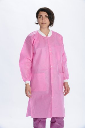 Valumax International Lab Coat Valumax Extra-Safe Raspberry Small Knee Length Limited Reuse - 3660RBS