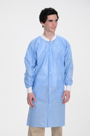Valumax International Lab Coat Valumax Extra-Safe Medical Blue 2X-Large Knee Length Limited Reuse - 3660MB2XL