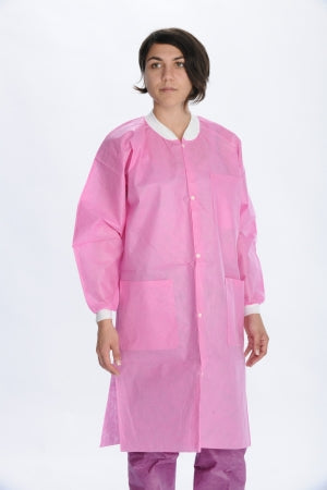 Valumax International ValuMax Extra-Safe Lab Coat Raspberry 2X-Large Long Sleeves Knee Length - 3660RB2XL
