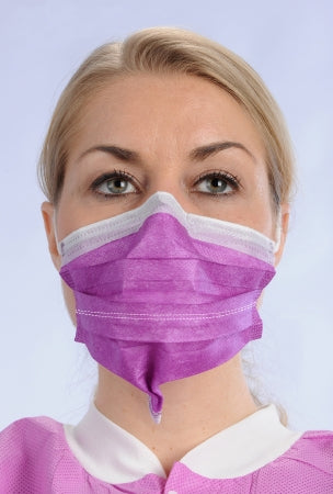 Valumax International ValuMax Double Seal Procedure Mask Pleated Earloops One Size Fits Most Plum - 5630ADE-PU