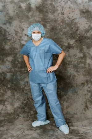 Valumax International TOP, SCRUB U-NECK CEIL BLU UNSX SM (10/PK) - 3620CBS-U