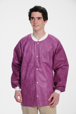 Valumax International ValuMax Extra-Safe Lab Jacket Cranberry X-Large Long Sleeves Hip Length - 3630CYXL