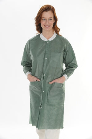 Valumax International Lab Coat Valumax Extra-Safe Olive Green Medium Knee Length Limited Reuse - 3660OVM