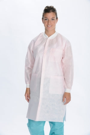 Fisher Scientific ValuMax Extra-Safe Lab Coat Light Pink 2X-Large Long Sleeves Knee Length - 23900518E