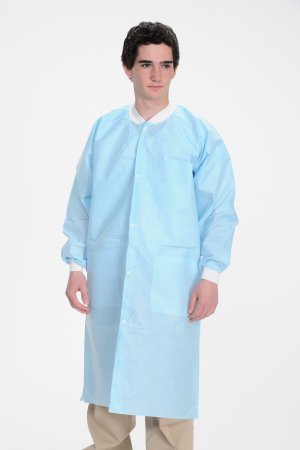 Valumax International Lab Coat Valumax Extra-Safe Sky Blue 2X-Large Knee Length Limited Reuse - 3660SB2XL