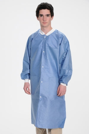 Valumax International ValuMax Extra-Safe Lab Coat Ceil Blue 5X-Large Long Sleeves Knee Length - 3660CB5XL