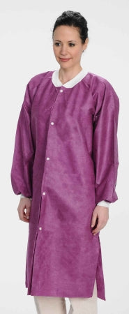 Valumax International ValuMax Extra-Safe Lab Coat Cranberry 3X-Large Long Sleeves Knee Length - 3660CY3XL
