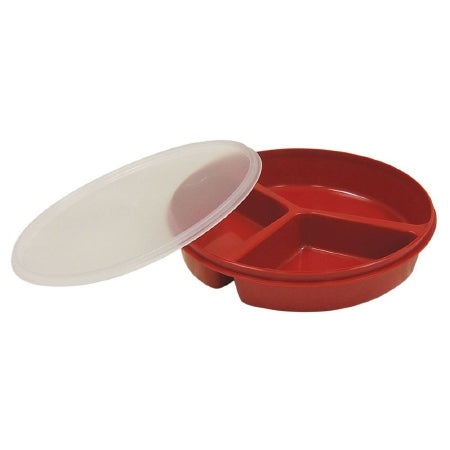 Alimed Redware Tableware Partitioned Plate with Lid Red Reusable - 82785