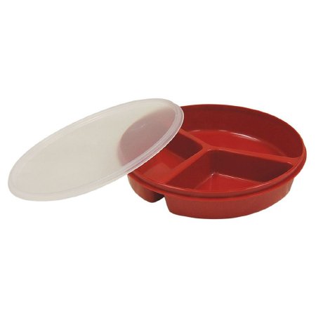 Redware Tableware - Partitioned Plate with Lid Red Reusable - 82785