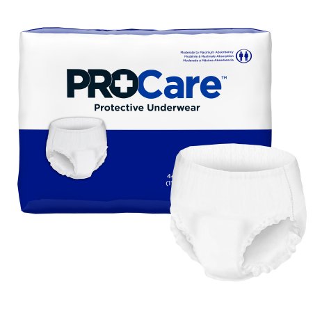 ProCare - Unisex Adult Absorbent Underwear Pull On with Tear Away Seams Large Disposable Moderate Absorbency - CRU-513