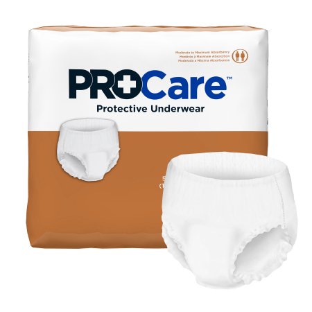 ProCare - Unisex Adult Absorbent Underwear Pull On with Tear Away Seams X-Large Disposable Moderate Absorbency - CRU-514