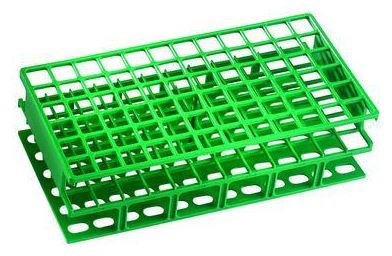 VWR - Test Tube Rack 72 Place 13 mm Tube Size Green 2-7/8 X 5 X 10 Inch - 89215-824