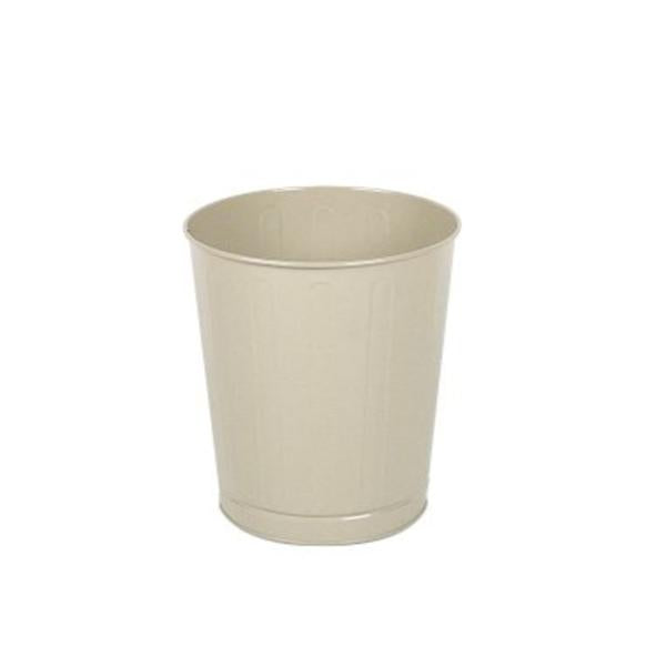 Rubbermaid Can Trash Powder-Coated Steel 26Qt No Lid Almond Round/Raised Bottom 6/Ca - FGWB26AL