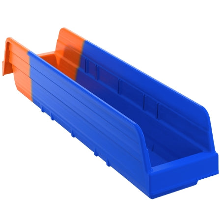 Akro-Mils Indicator Bin Storage Bin Blue / Orange Plastic 4 X 4-1/8 X 17-7/8 Inch - 36448BLUE