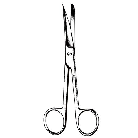 Sklar Sklar Operating Scissors 5-1/2 Inch Length OR Grade Stainless Steel NonSterile Finger Ring Handle Curved Sharp/Blunt - 14-2055LFT