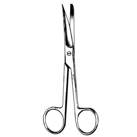 Sklar - Operating Scissors 5-1/2 Inch Length OR Grade Stainless Steel NonSterile Finger Ring Handle Curved Sharp Tip / Blunt Tip - 14-2055LFT