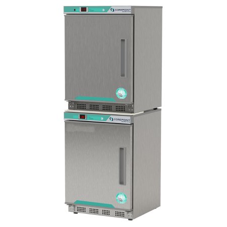 Corepoint Scientific White Diamond Series - Refrigerator / Freezer Laboratory Use 9 cu.ft. 2 Stainless Steel Swing Doors Left Hinged Cycle / Manual Defrost - Horizon Scientific - PRF092SSSLH/0