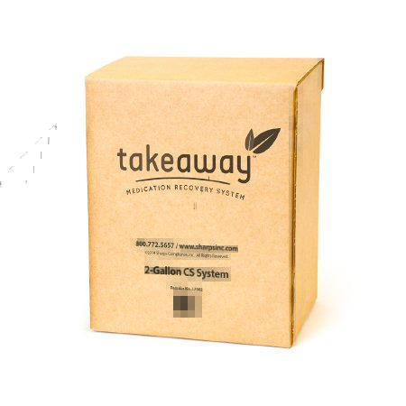 TakeAway Recovery System - Mailback Medication Return Container Cardboard, 6.75 L X 8.875 W X 10.875 H Inch - 17002